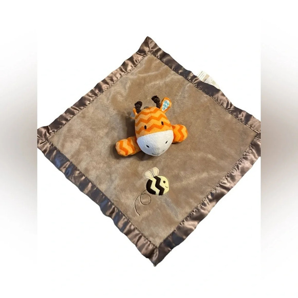 Giraffe bee lovey security blanket Circo Target brown tan orange satin p… - Picture 2 of 5